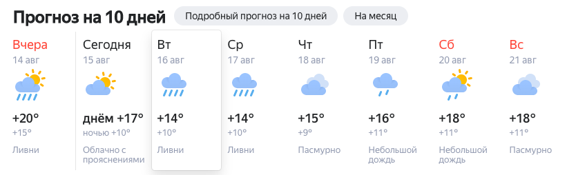 Фото Неделя дождей началась в Новосибирске 15 августа 2